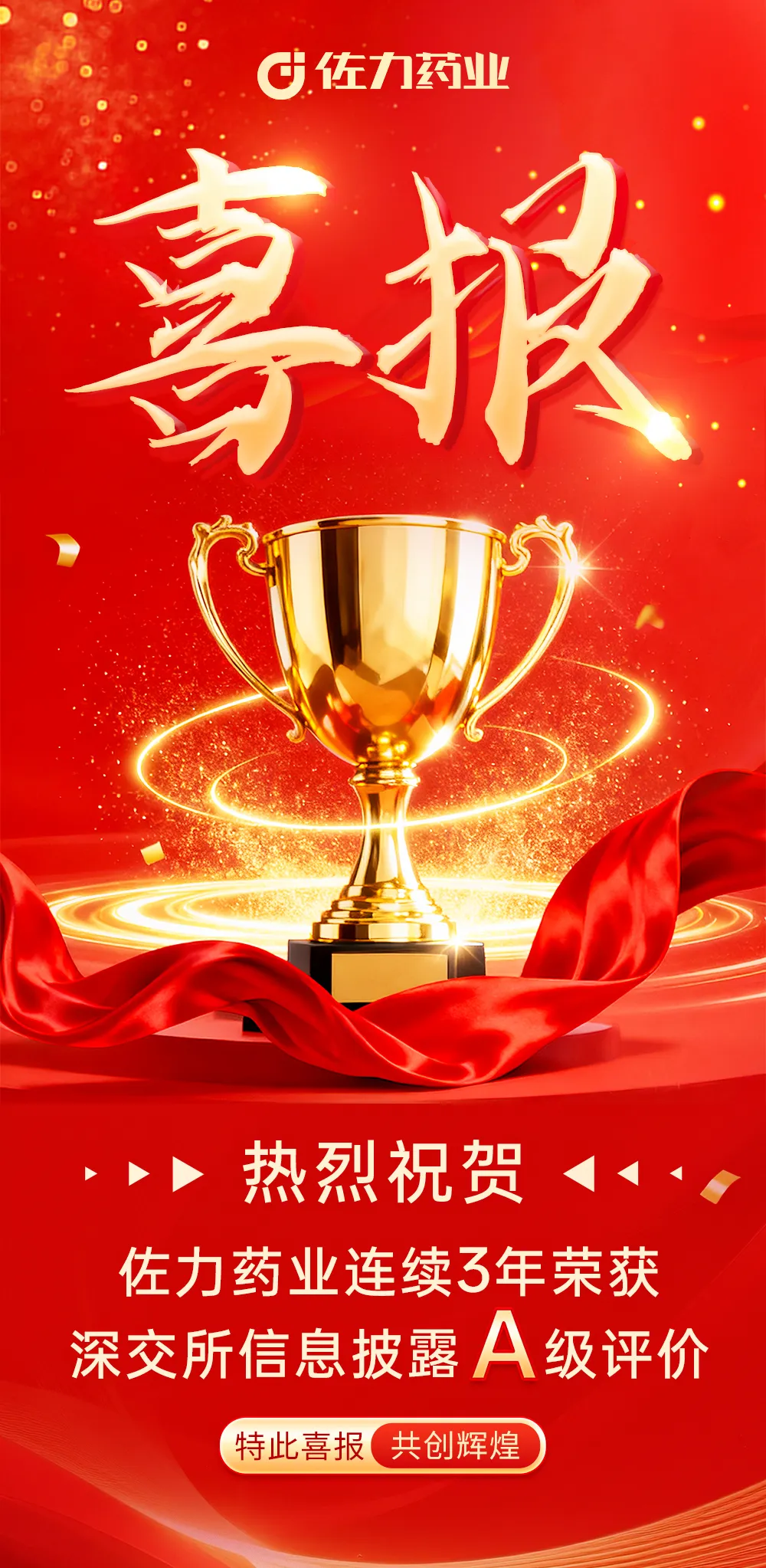 喜報｜佐力藥業(yè)連續(xù)三年榮獲深交所信息披露A級評價